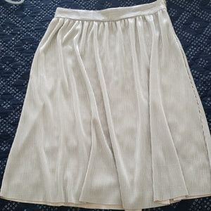 Gold Pleated midi skirt